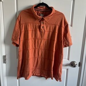 Carbon 2 Cobalt Mens Polo Shirt Sz XL Orange Solid Short Sleeve